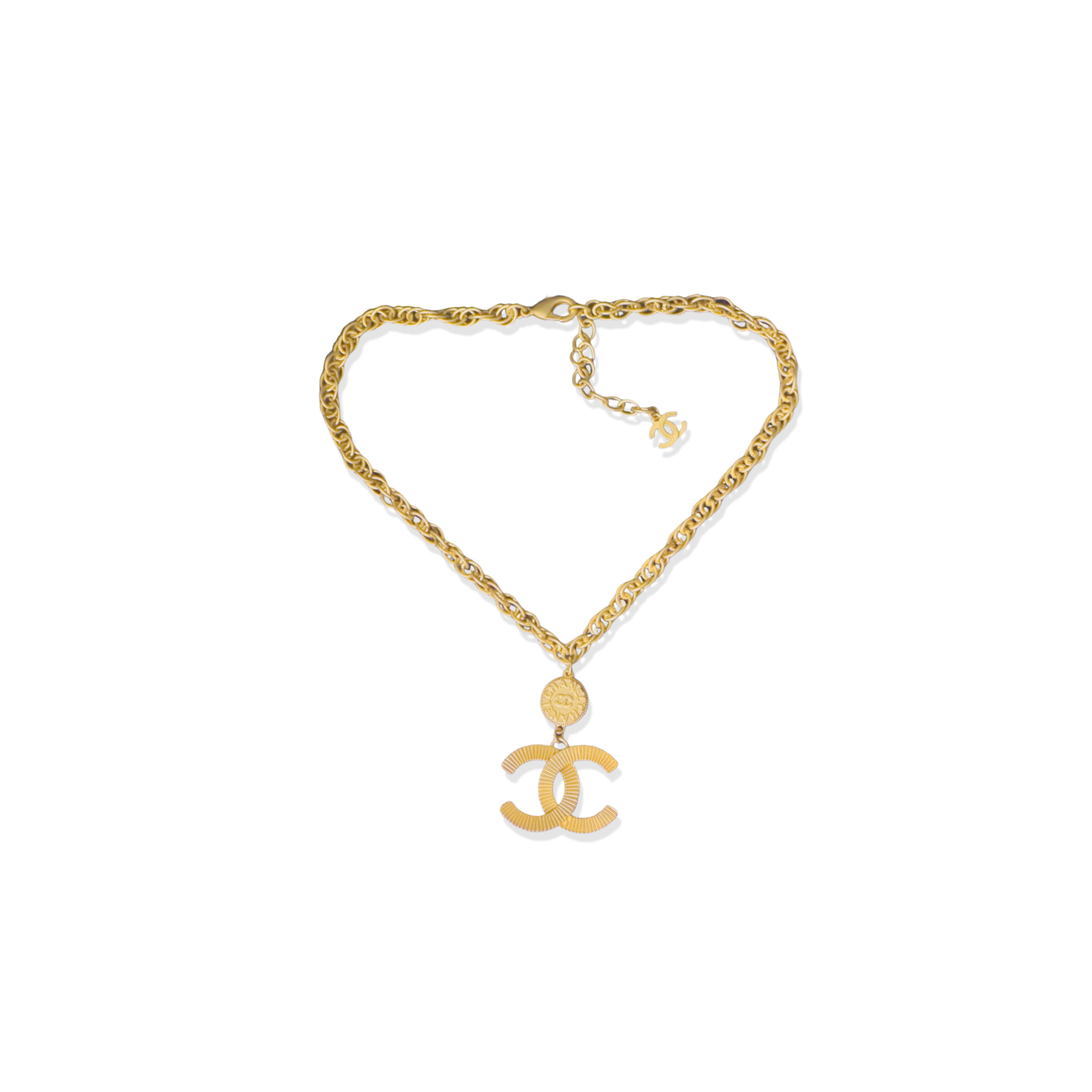 Ch**el vintage cc logo necklace